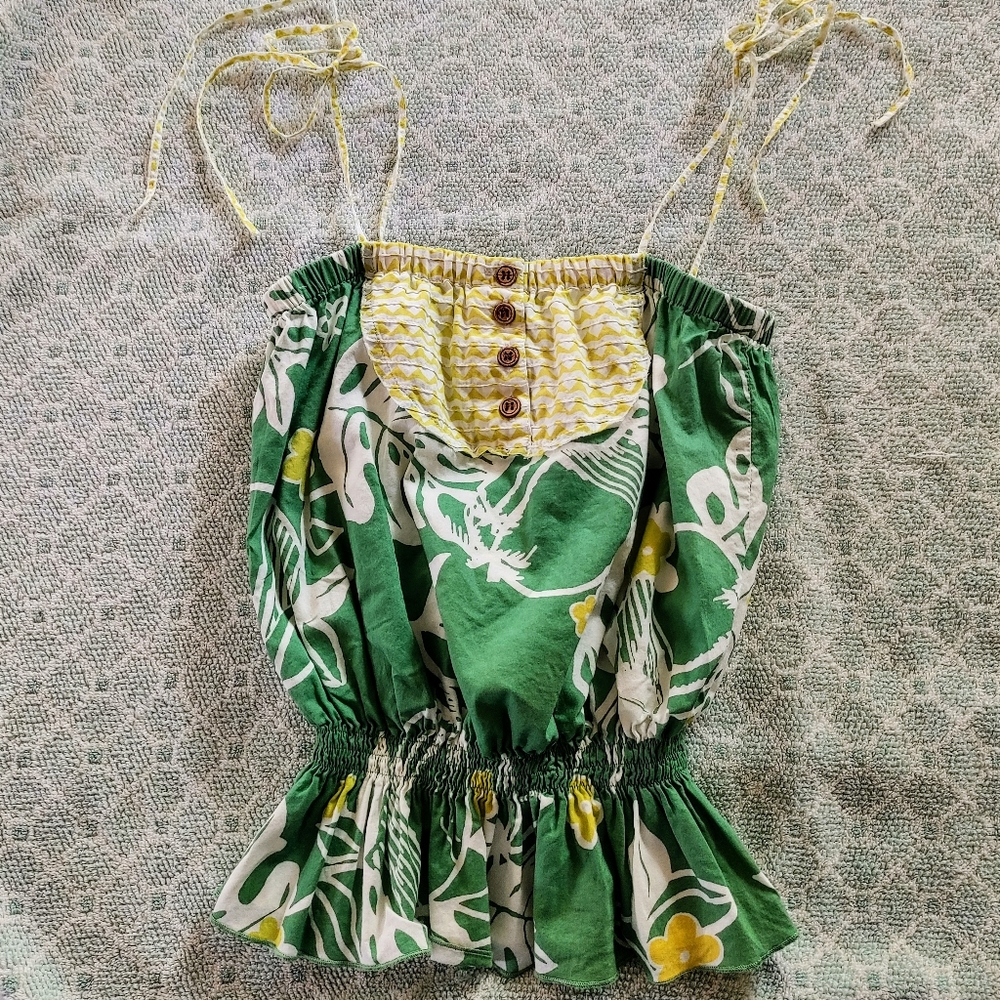 🌴BILLABONG Hawaiian tie top w/smocked bottom
